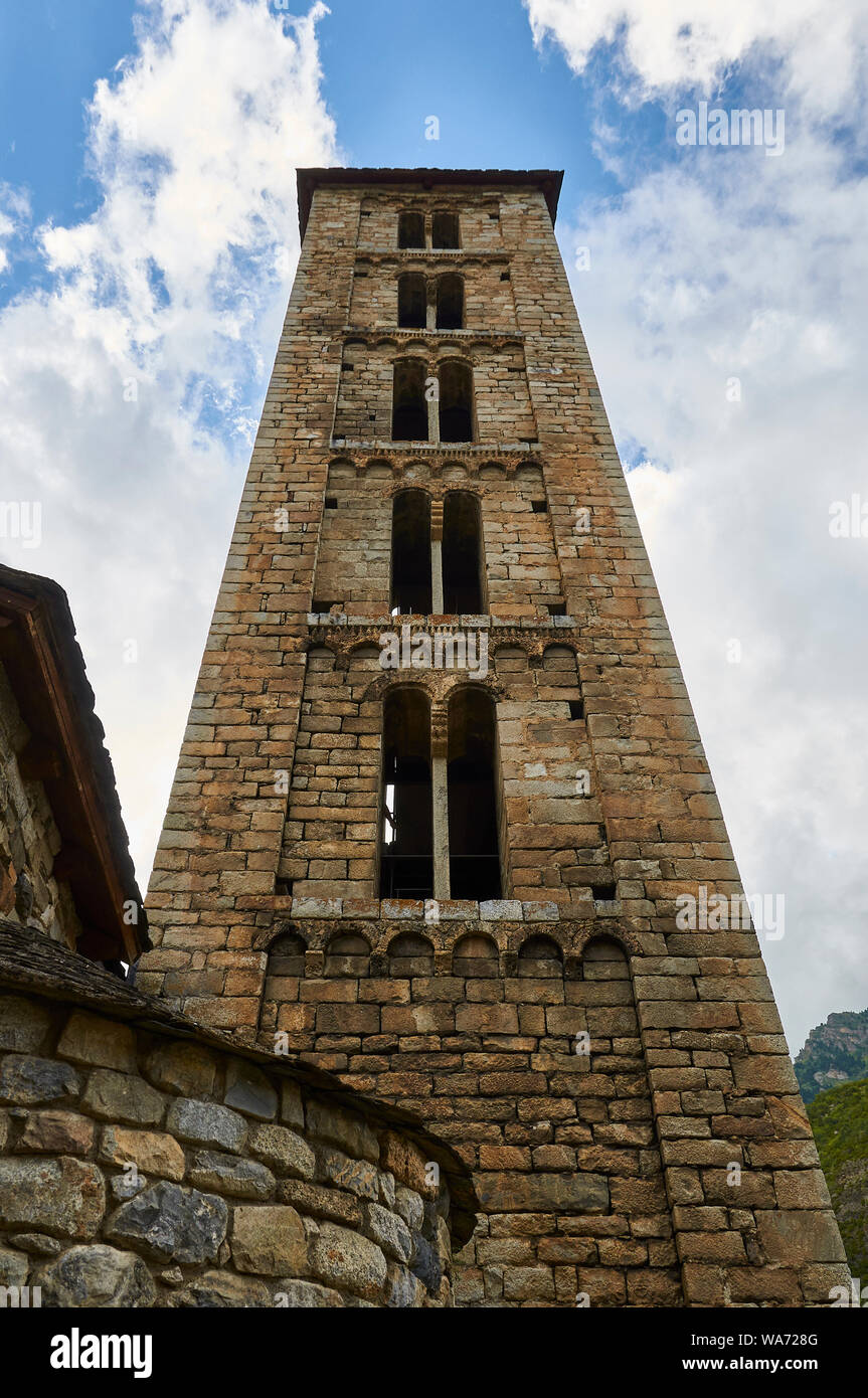 Santa Eulàlia d'Erill la Vall, un tour d'églises romanes catalanes de la Vall de Boí (Erill la Vall, Bohí vallée, Lleida, Pyrénées, la Catalogne, Espagne) Banque D'Images