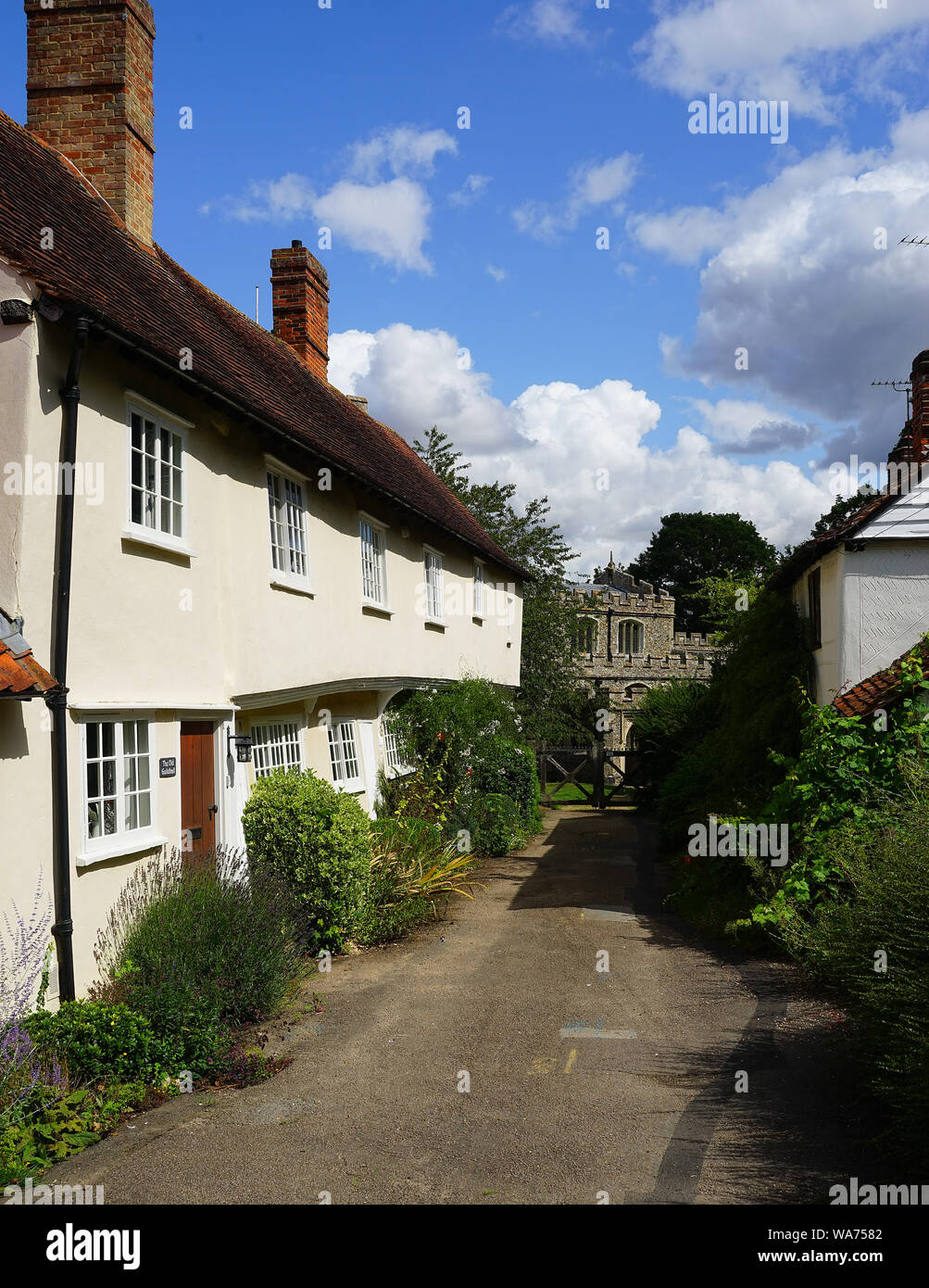 Le Old Guildhall à Church Lane à Clavering. Banque D'Images
