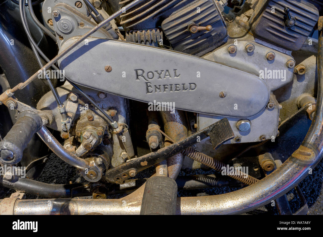 Royal Enfield Bullet 350 - 1930 British Motor cycle. Banque D'Images