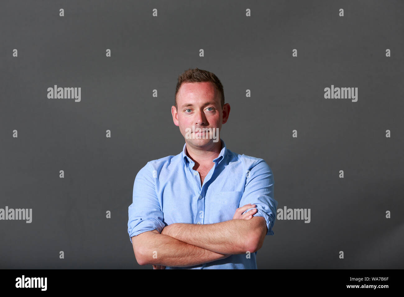 Edinburgh, Royaume-Uni. 18 août. 2019. L'Islande auteur, Ragnar Jónasson assiste à une photo appel sur Edinburgh International Book Festival. Pako Mera/Alamy Live News Banque D'Images