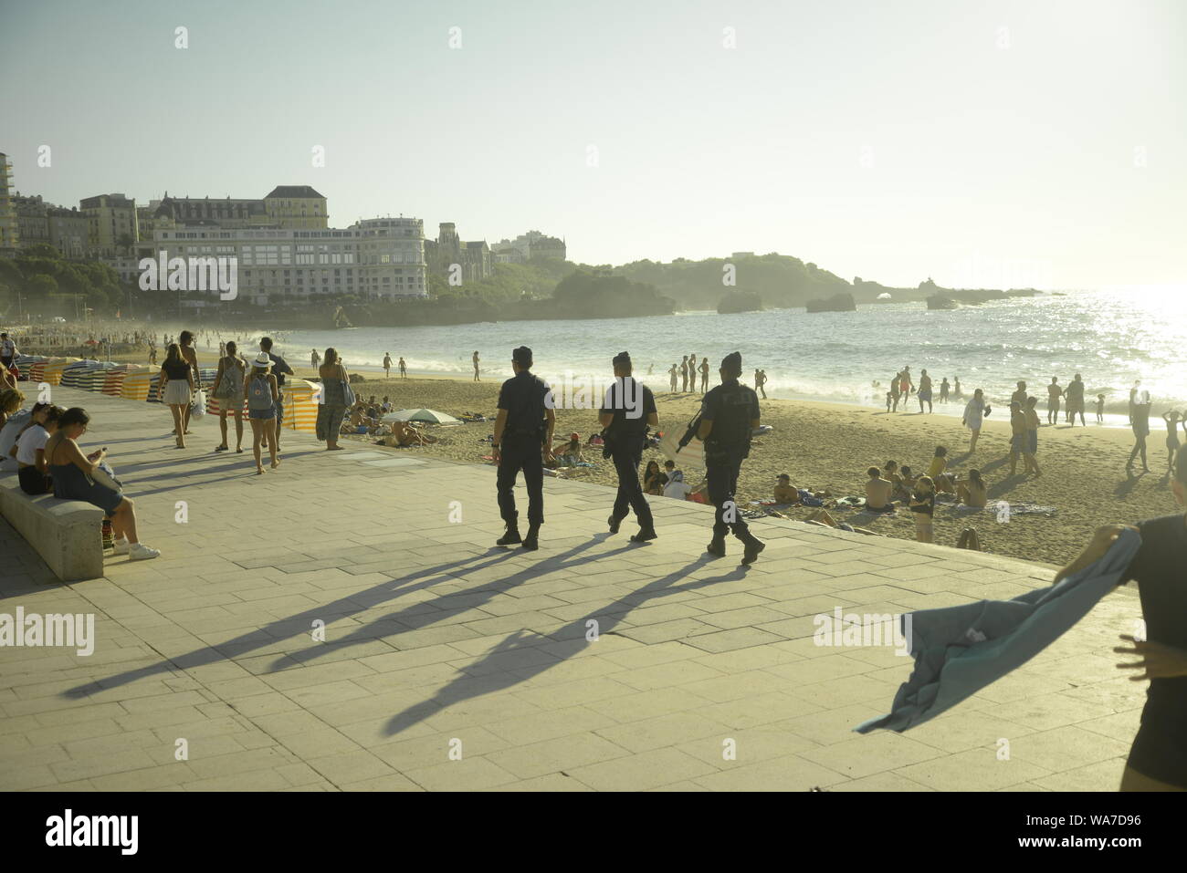 Intensifie la sécurité à Biarritz pour le G7, pasakdek Banque D'Images