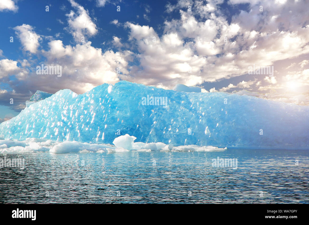 L'Argentine, le parc national des Glaciers, des icebergs de glacier Spegazzini Banque D'Images