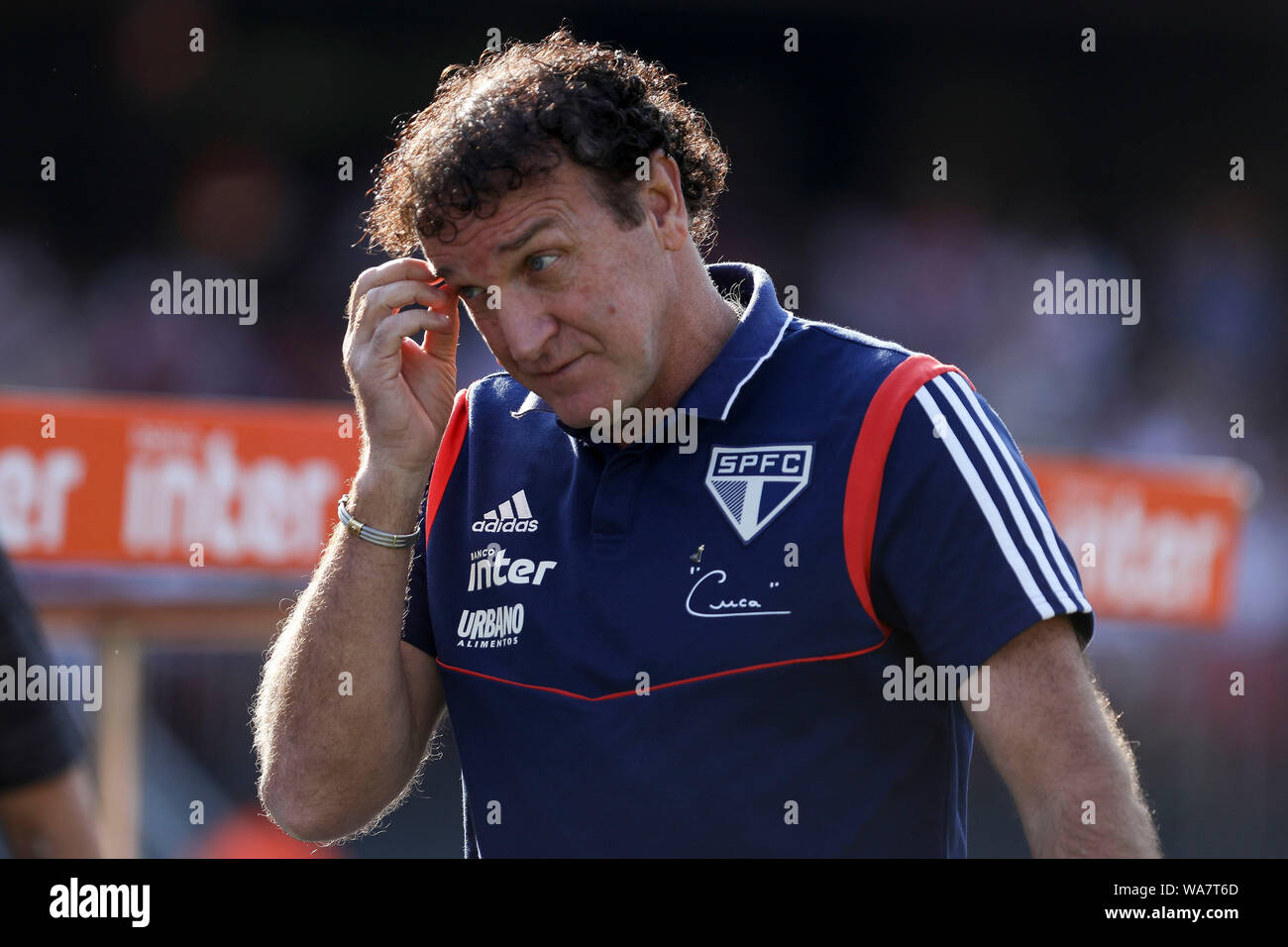 Sao Paulo, Brésil. 18 août 2019. Cuca pendant le match entre Sao Paulo FC et de Ceará, valide pour le 15ème tour du Championnat brésilien 2019 et détenus à Morumbi Stadium à Sao Paulo, SP. Crédit : Foto Arena LTDA/Alamy Live News Banque D'Images