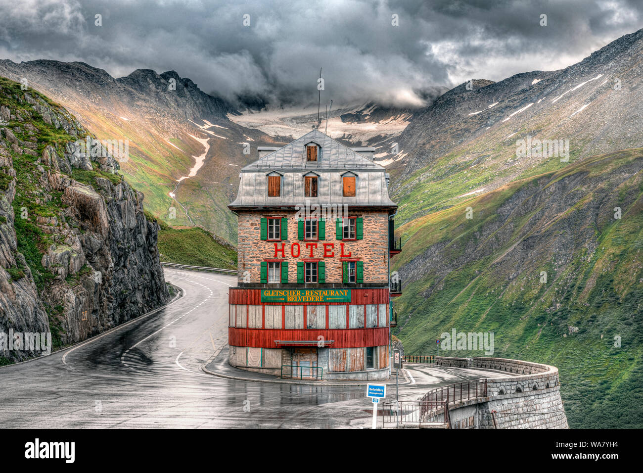 Col de la Furka, Gletsch, Valais, Suisse, Europe Banque D'Images