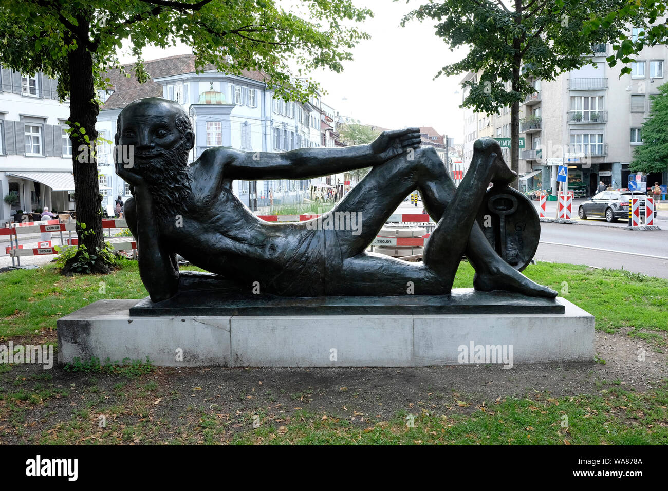 Une sculpture de l'artiste suisse Charles Otto Banninger, Bâle, Suisse Banque D'Images