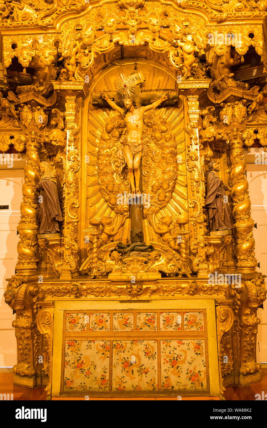Portugal Porto Porto Eglise de Saint Francis Igreja de São Francisco Baroque intérieur gothique saint François d'Assise 1244 à 1530s chapelle crucifix Banque D'Images
