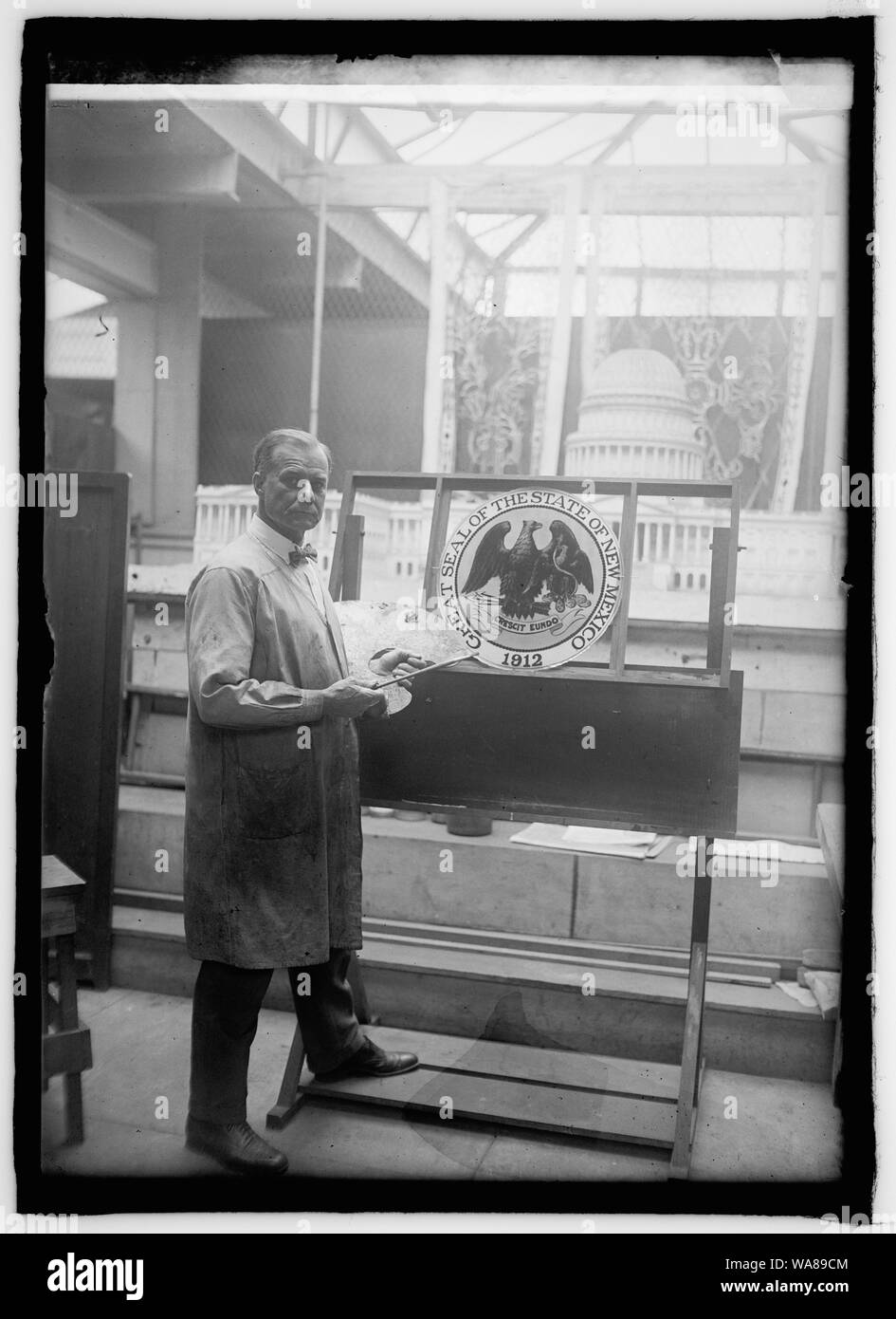 C.E. Moberly, Capitol artiste avec grand sceau du Nouveau Mexique, [6/25] Banque D'Images