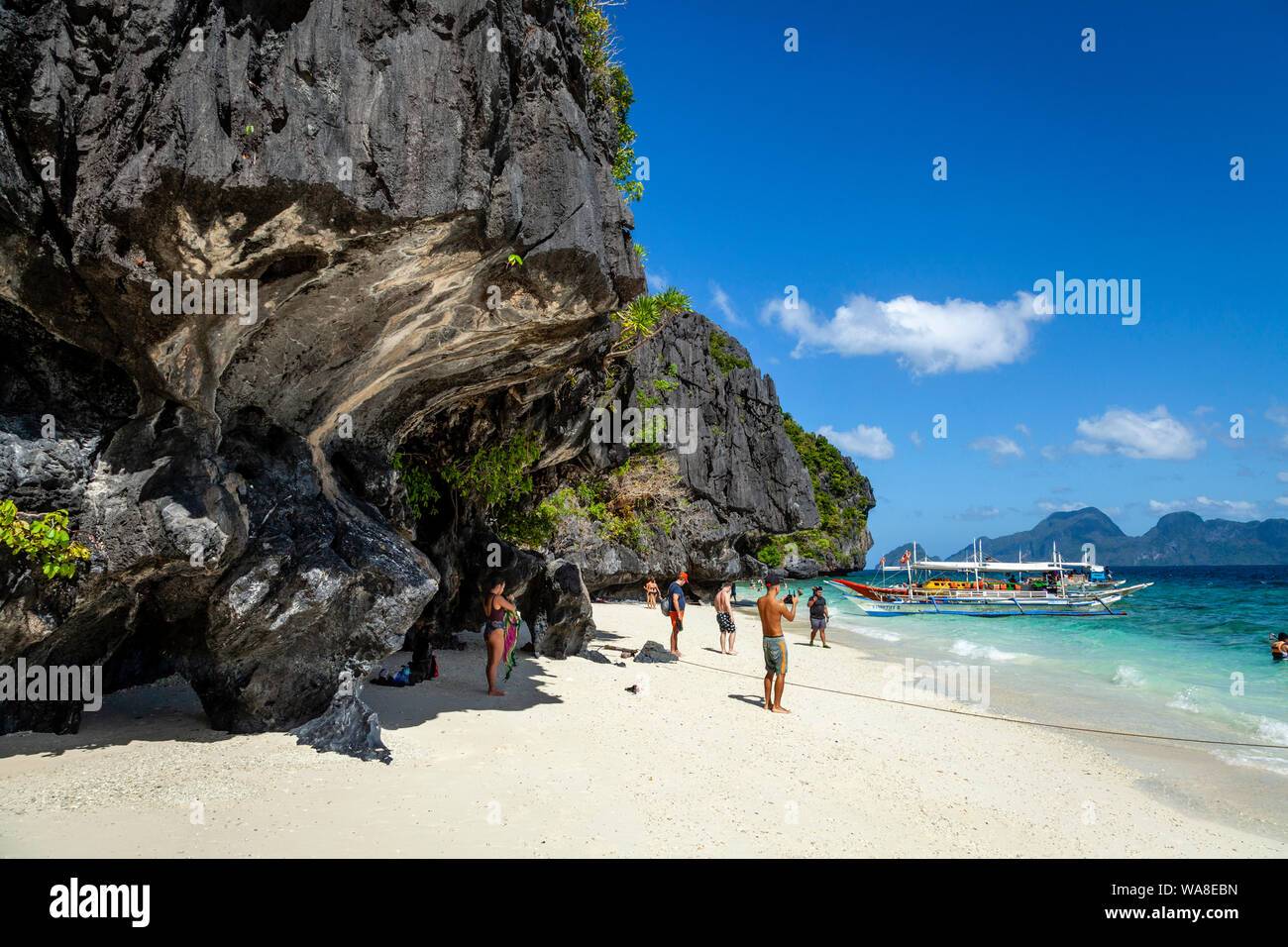 Entalula Beach, El Nido, Palawan, Philippines Banque D'Images