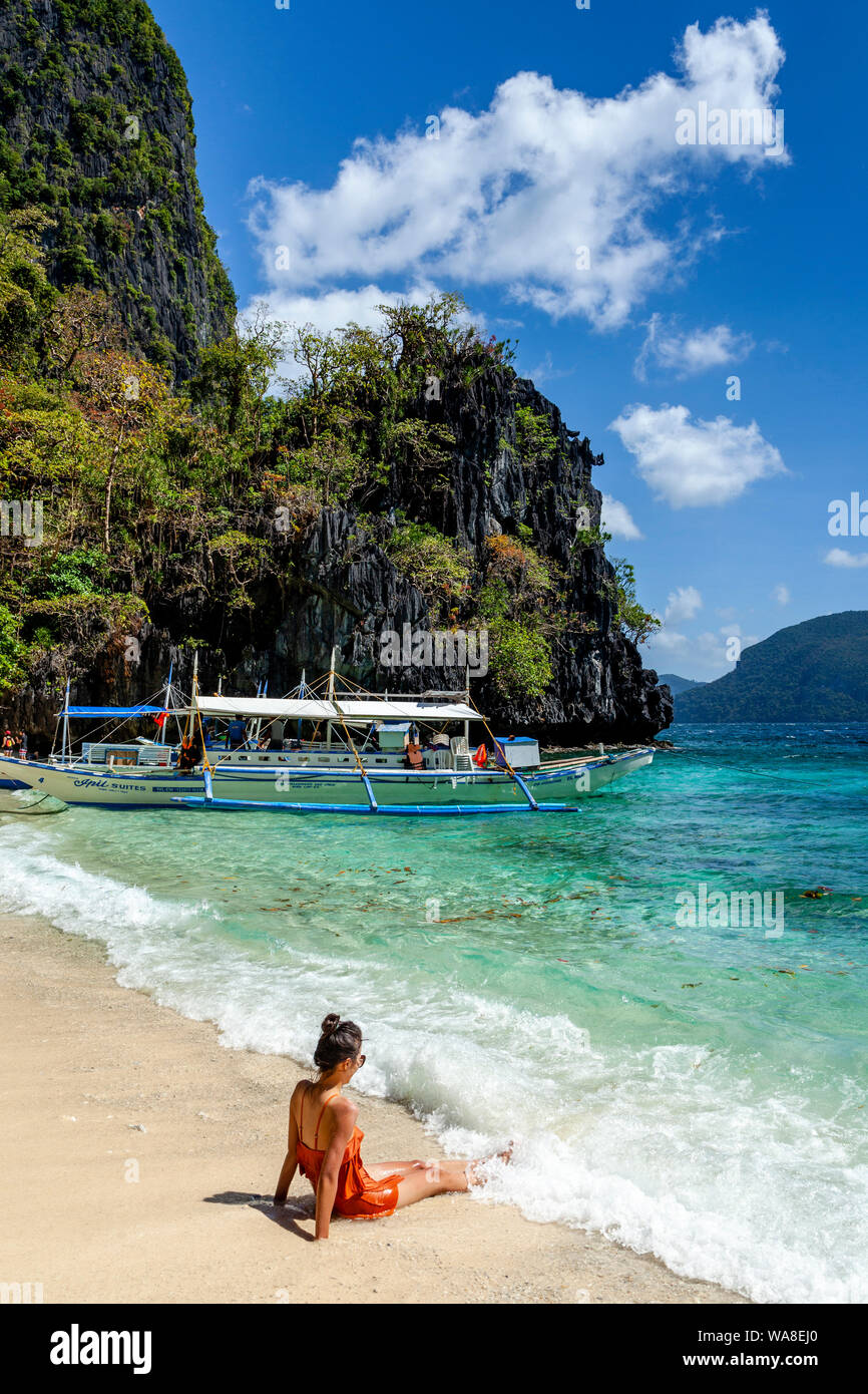 Serenity Beach, El Nido, Palawan, Philippines Banque D'Images