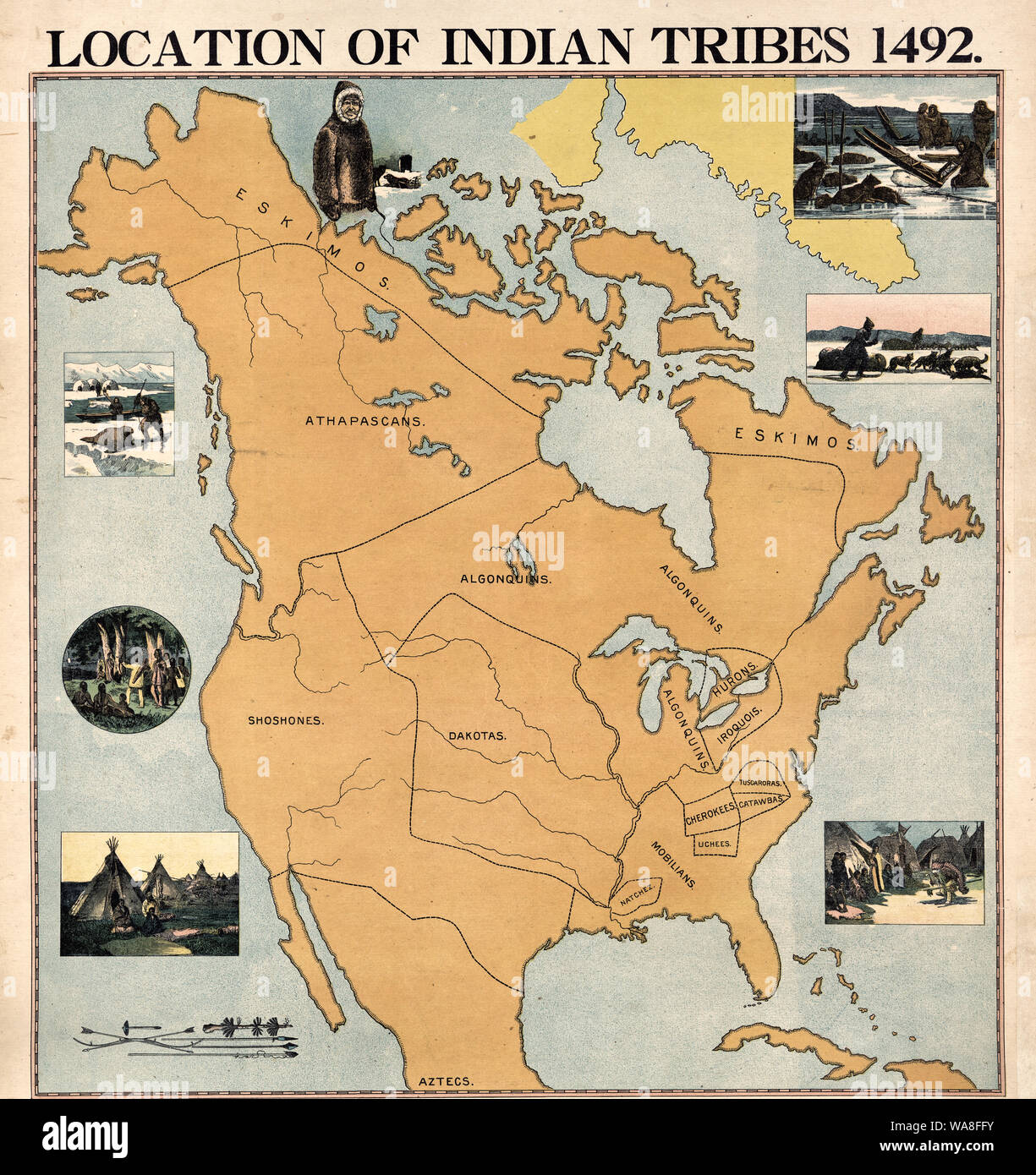 Indian tribes map Banque de photographies et d’images à haute ...