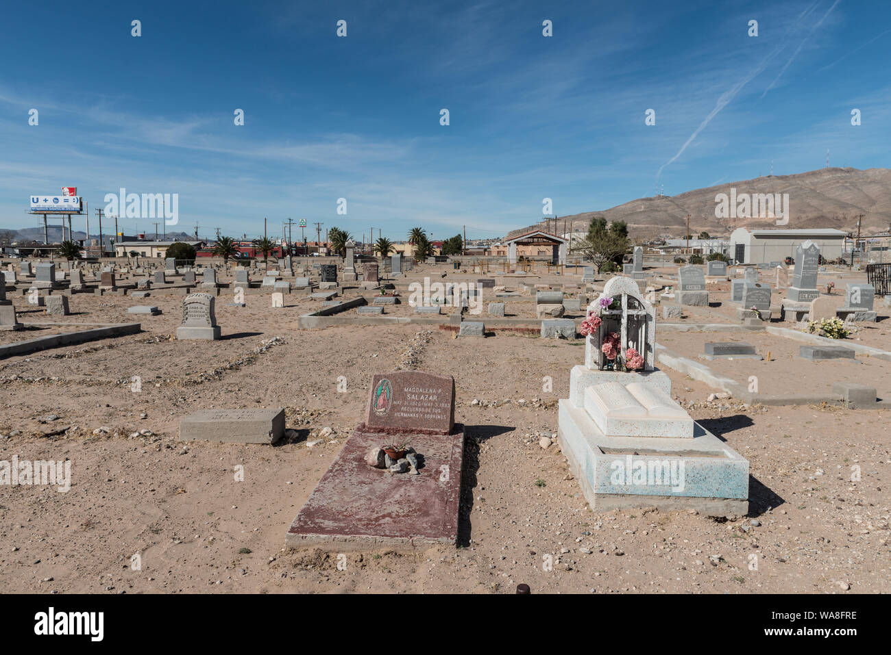 Appelé El Paso's Boot Hill, Concordia Cemetery contient les restes de plus de 60 000 personnes, y compris des soldats buffalo noir, pionniers mormons, les Rangers du Texas, et gunfighters, dont John Wesley Hardin Banque D'Images