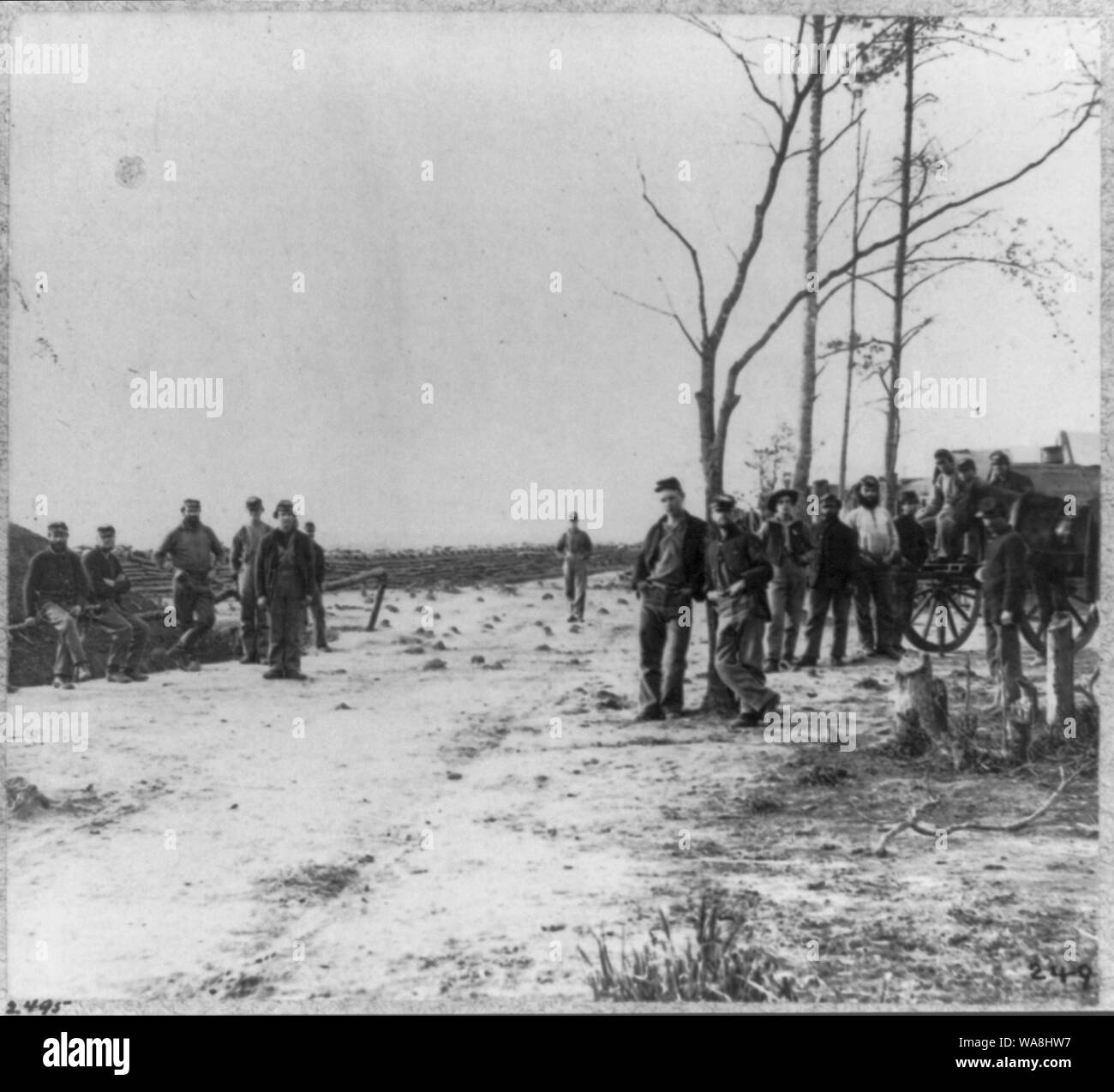 Camp de la 13e Artillerie de New York en face de Petersburg, VA Banque D'Images