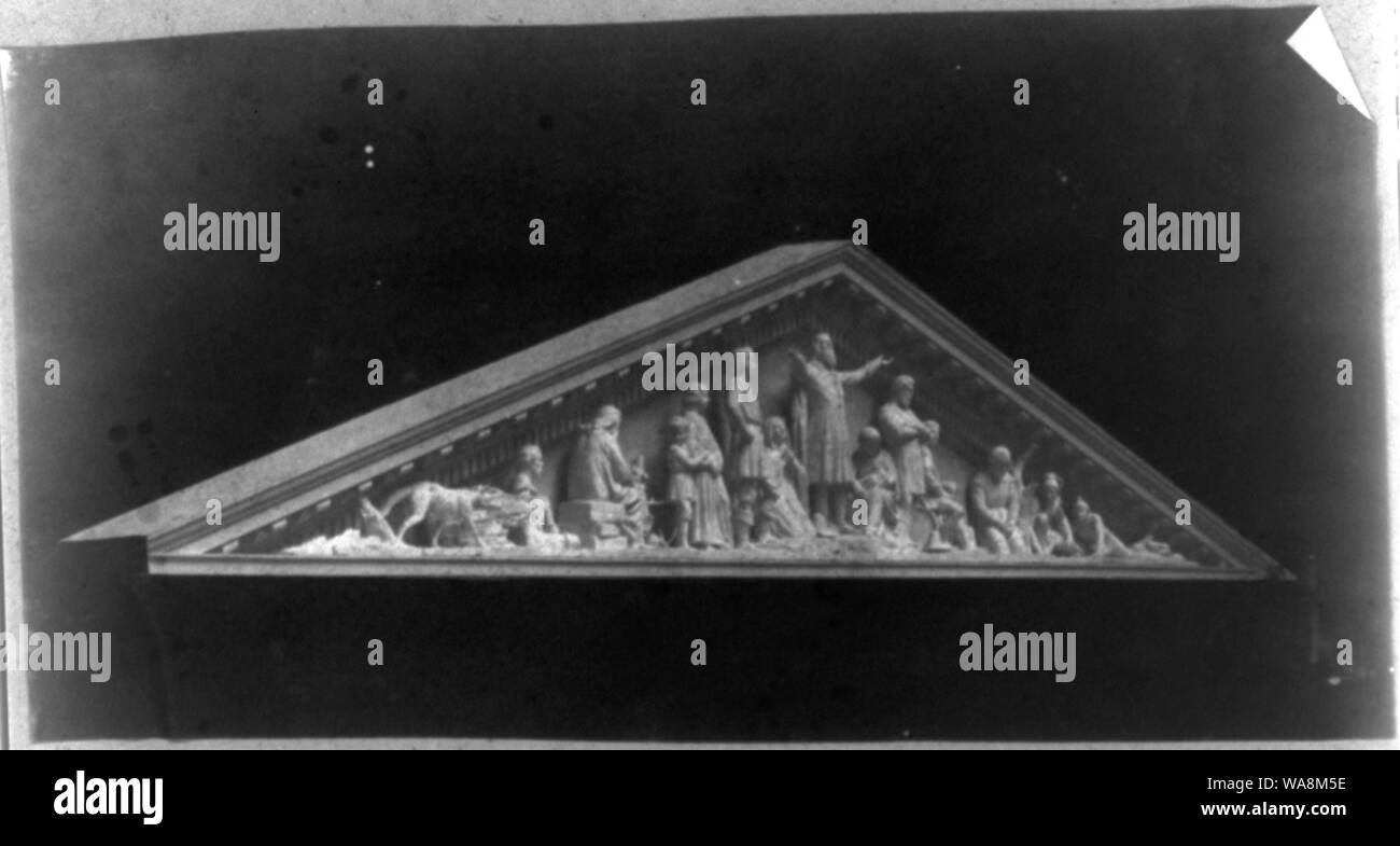 Capitol, maquette de sculpture 'Landing de pèlerins' pour le fronton de l'aile sud de la Chambre des Représentants Banque D'Images