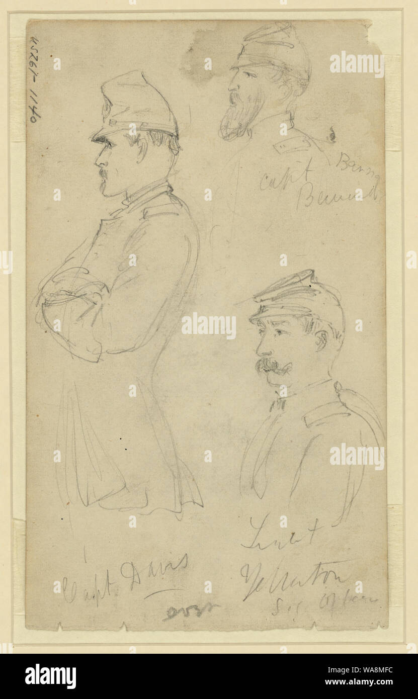 Le capitaine Bernard Bewaid. Le Capitaine Davis. Le Lieut. Wharton [SIG] Élections Banque D'Images