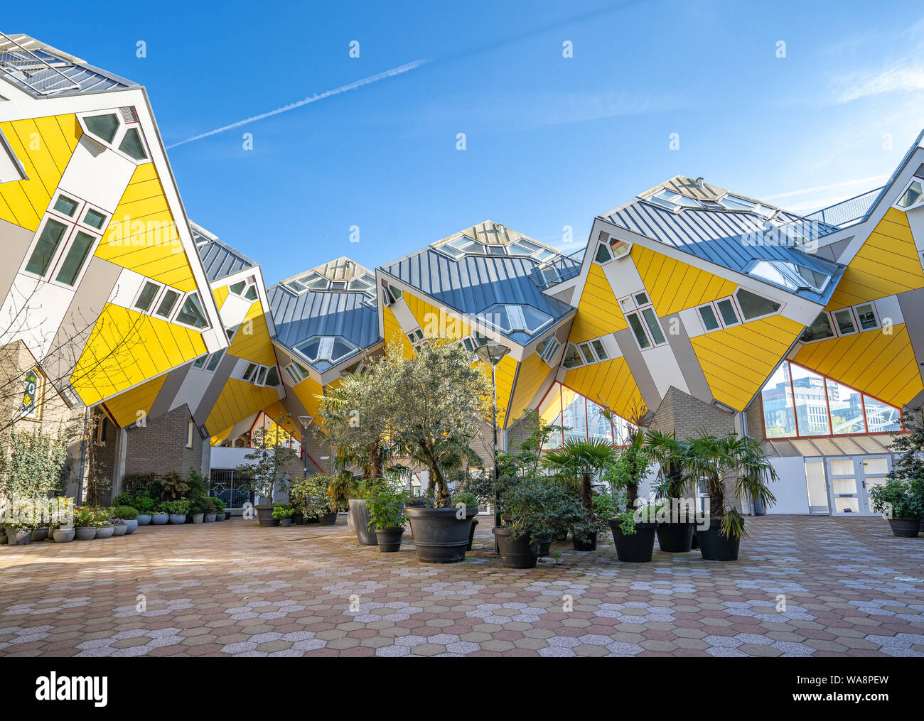 Rotterdam, Pays-Bas - 13 mai 2019 : Maison Cube sont un ensemble de maisons construites à Rotterdam, Pays-Bas Banque D'Images
