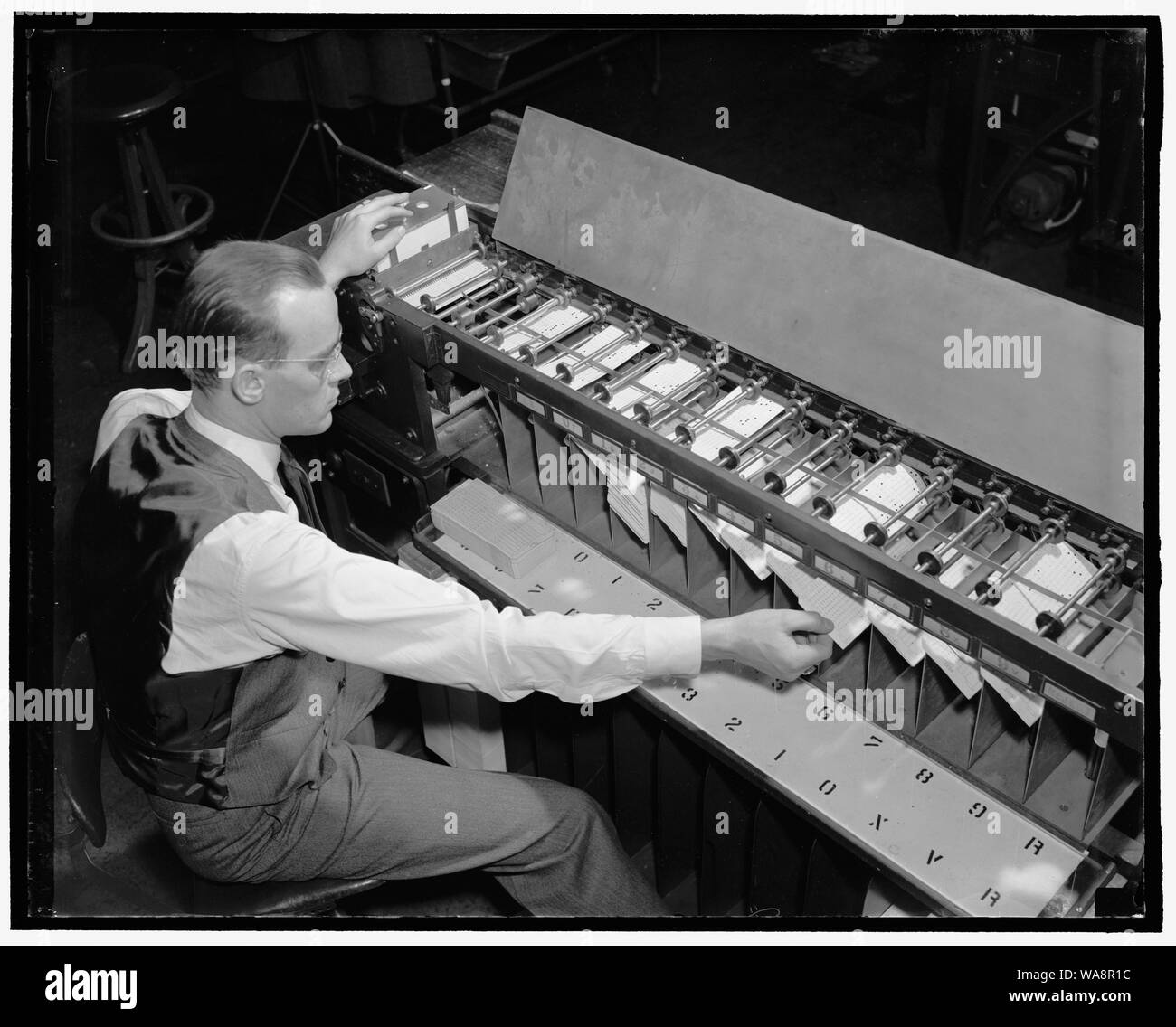 Trieur carte pour tabulating machine Banque D'Images
