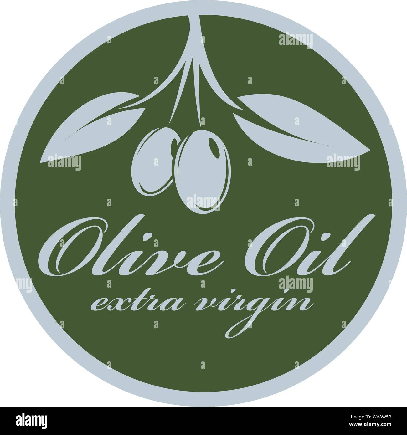 L'huile d'olive extra vierge ronde ou un autocollant logo vector illustration Illustration de Vecteur