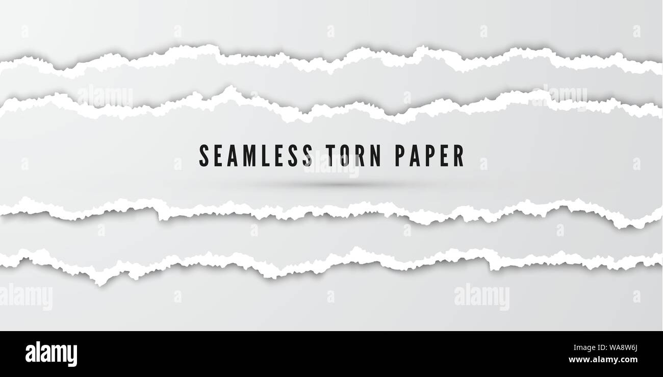 Papier déchiré sans rayures. Texture papier endommagé avec edge. Papier découpe des frontières. Vector illustration Illustration de Vecteur