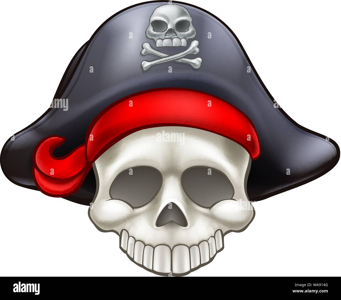 Dessin Animé Crâne Pirate Illustration de Vecteur