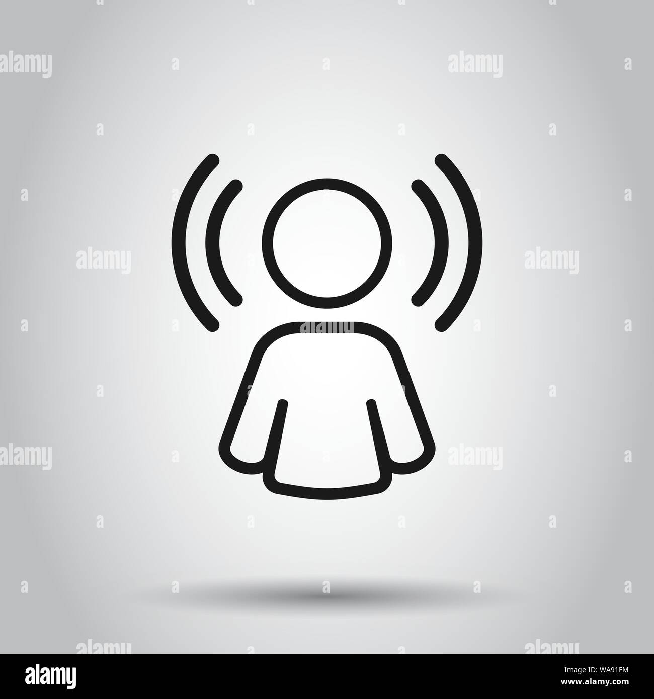Esprit de sensibilisation dans l'icône de style plat. L'idée d'illustration vectorielle sur fond isolé. Cerveau client concept d'entreprise. Illustration de Vecteur