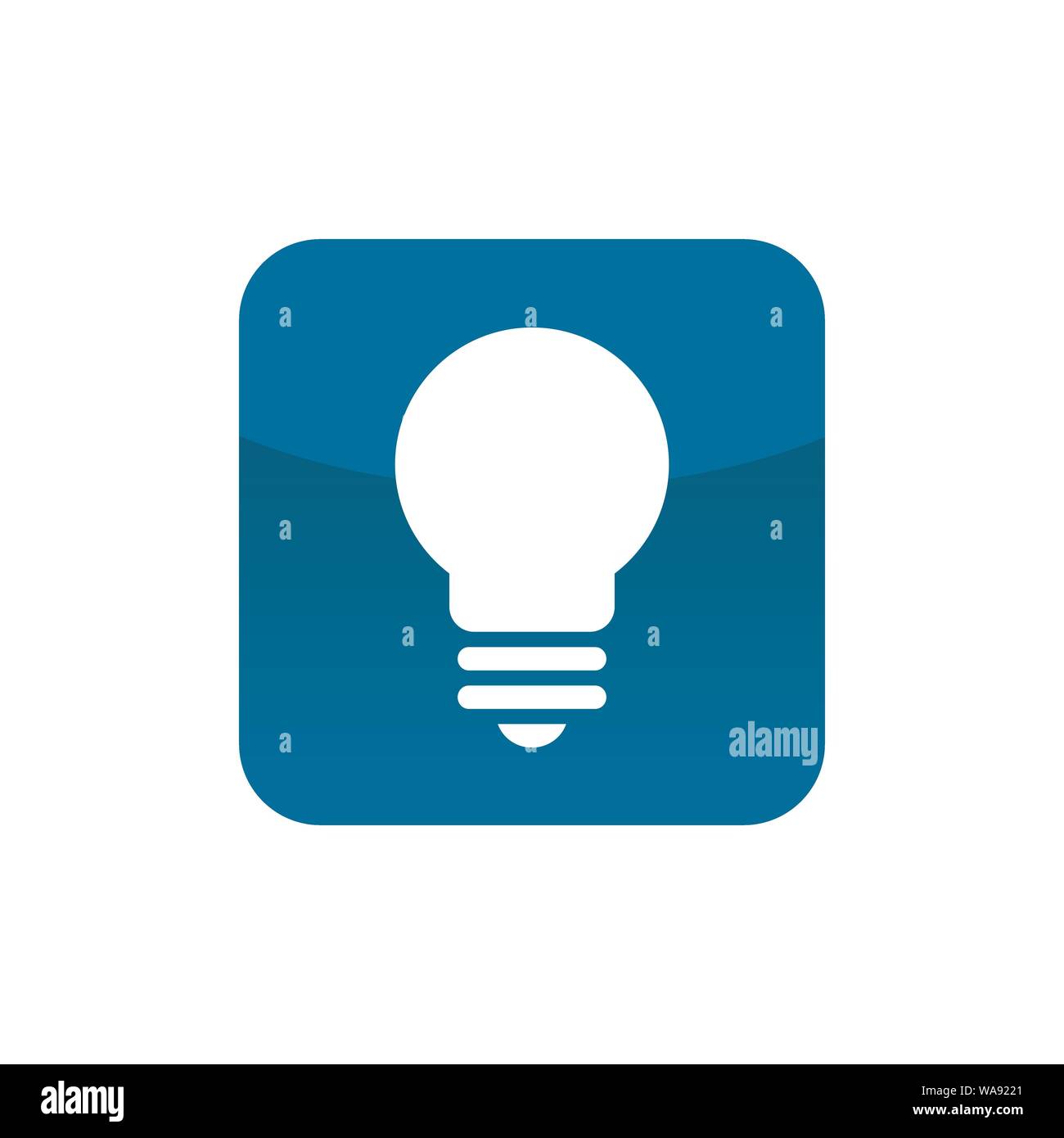 Carré avec icône d'ampoule, élément du logo Illustration de Vecteur