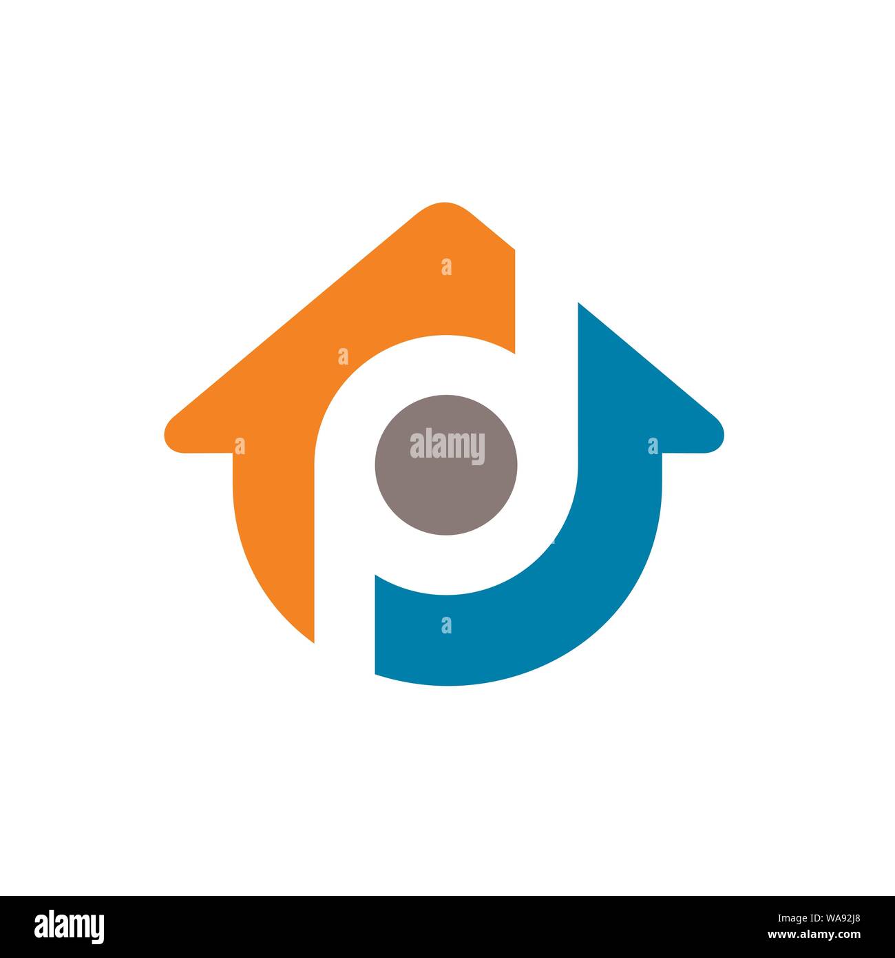 Symbole d'accueil unique logo Vector Illustration de Vecteur