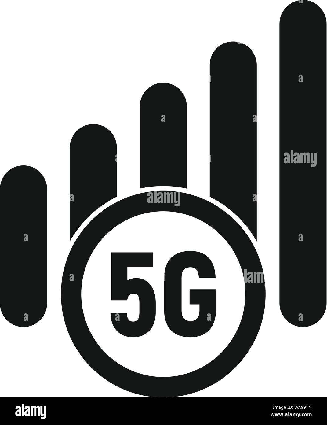 L'icône mobile 5g. Simple illustration de l'icône vecteur mobile 5G pour la conception web isolé sur fond blanc Illustration de Vecteur