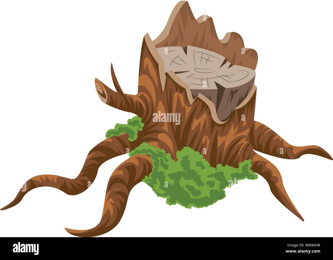 L'icône de la vieille souche d'arbre. Caricature de vieille souche d'arbre pour l'icône vecteur web design isolé sur fond blanc Illustration de Vecteur