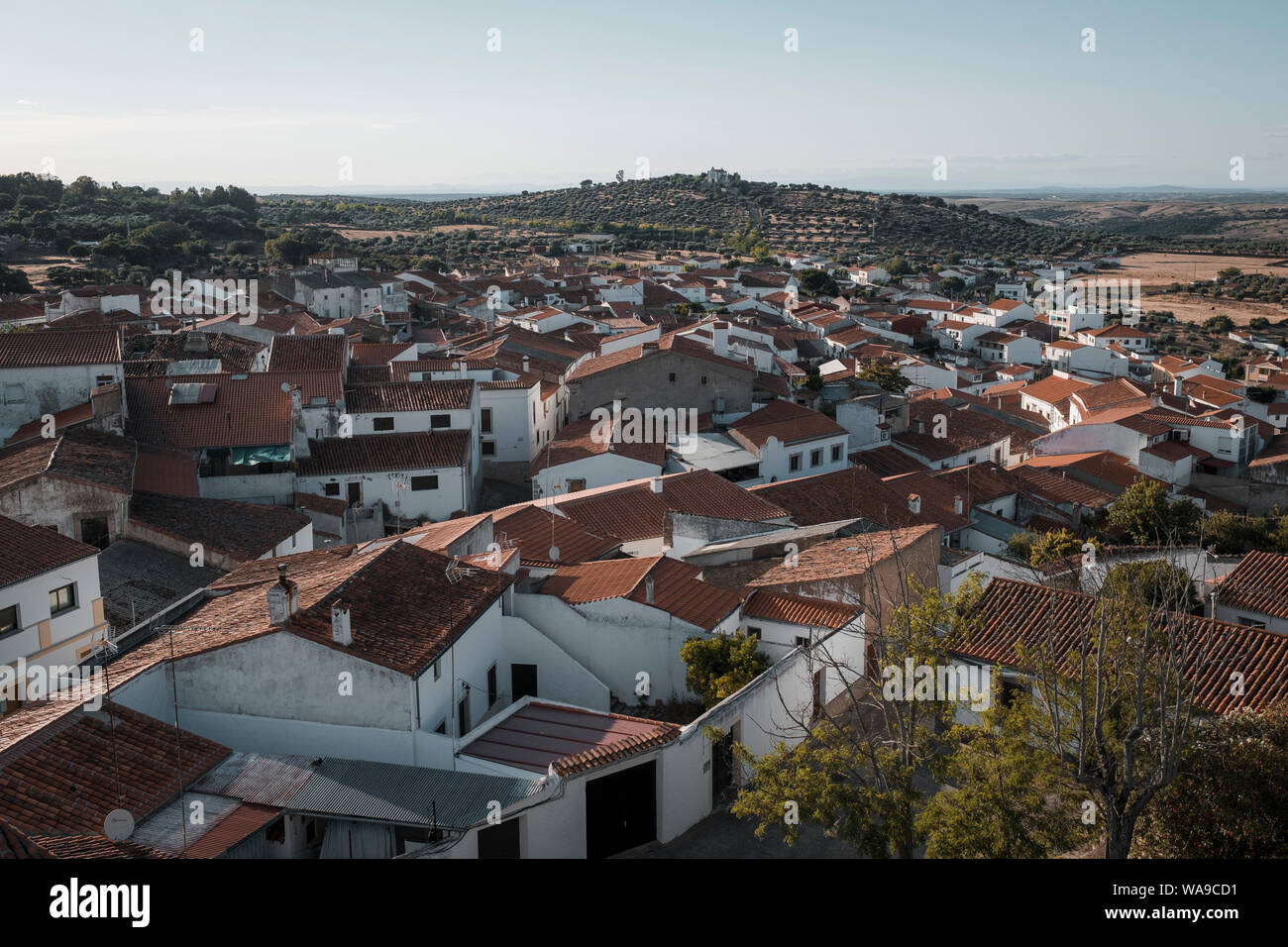 Vue générale de Valencia de Alcántara du château. Province de Cáceres. L'Estrémadure. L'Espagne. Banque D'Images