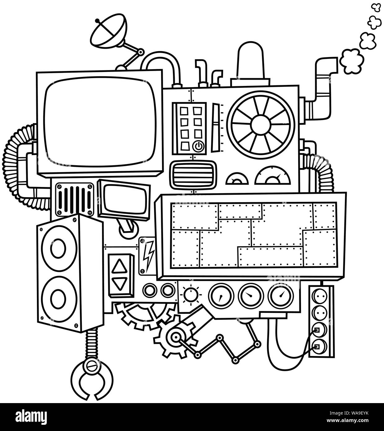 L'Art de la ligne de la machine Illustration de Vecteur