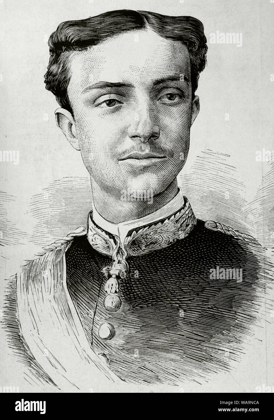 Alfonso XII (1857-1885). Roi d'Espagne (1874-1885). Portrait. La gravure. La Ilustracion Española y Americana, le 22 mars 1876. Banque D'Images