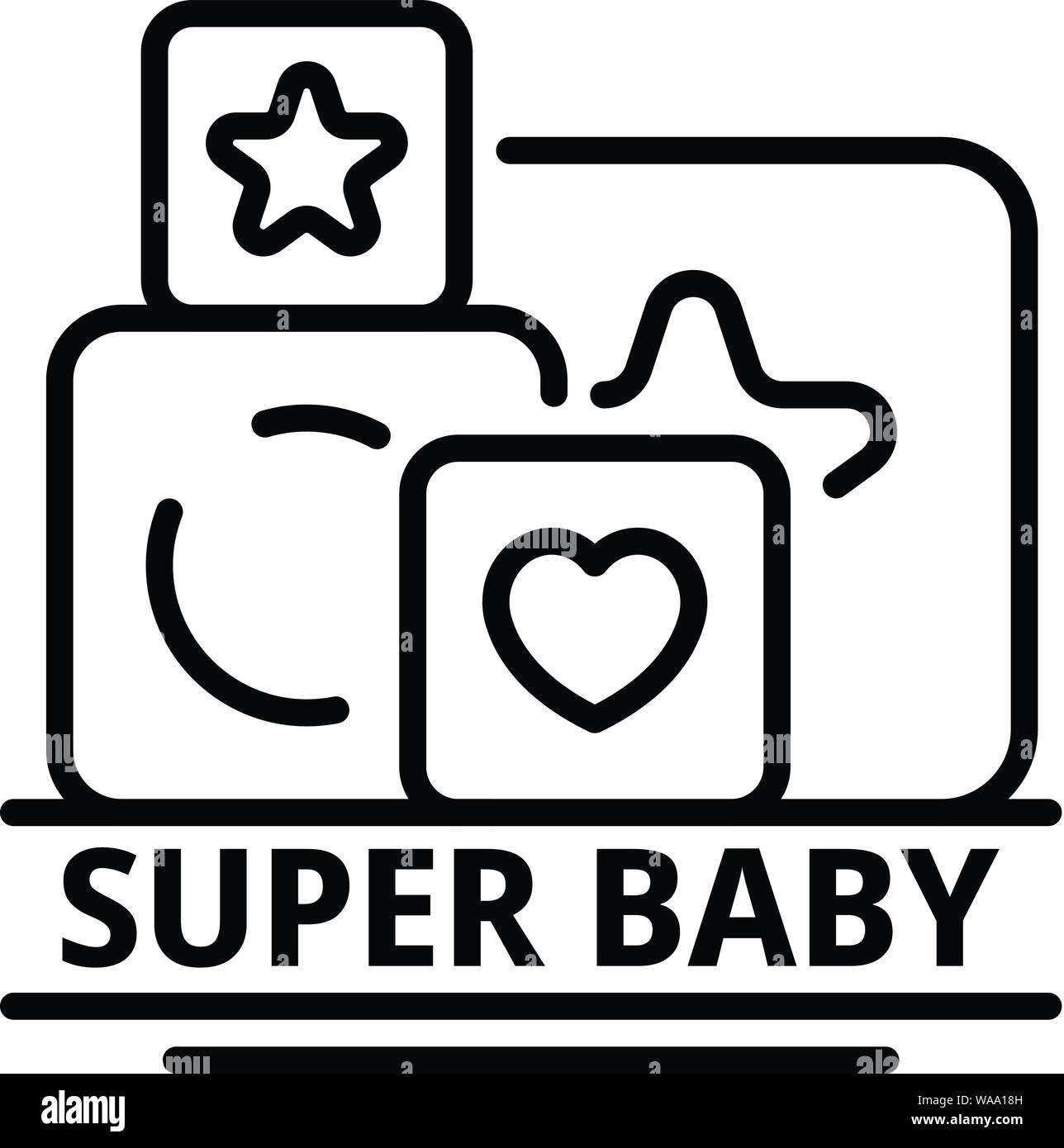 Super Bébé style du contour, icône Illustration de Vecteur