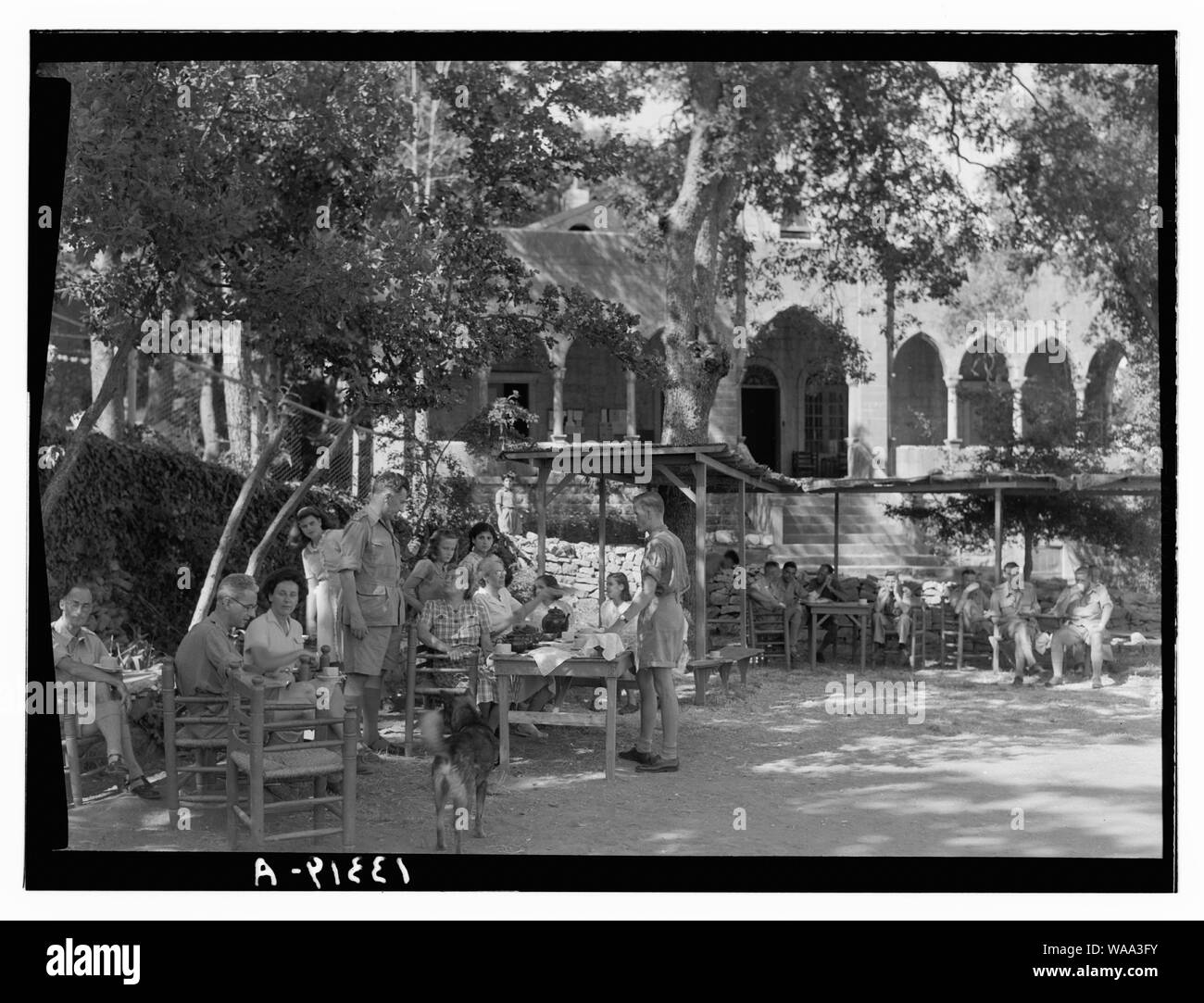 Chouer Mountain House. Le thé de l'après-midi sur croquet Banque D'Images