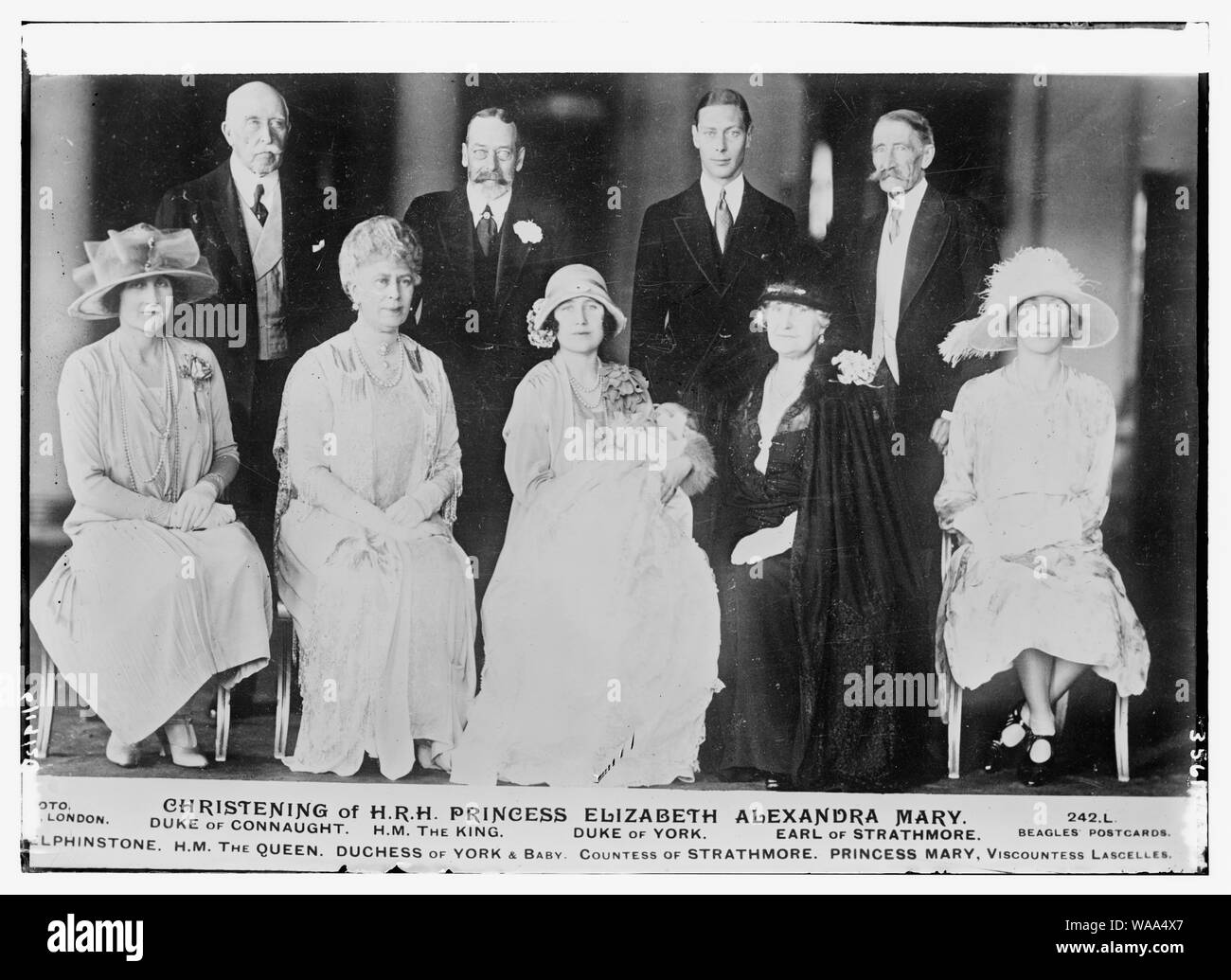 Baptême de S.A.R. la Princesse Elizabeth Alexandra Mary Banque D'Images Baptême de S.A.R. la Princesse Elizabeth Alexandra Mary Banque D'Images