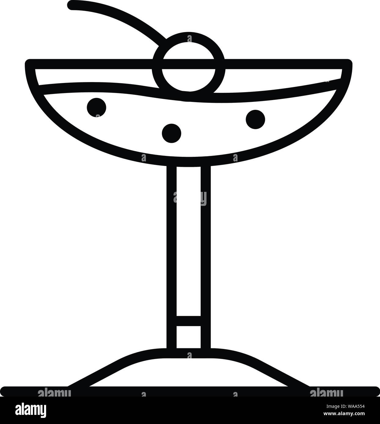 Cocktail de plage, l'icône de style contour Illustration de Vecteur