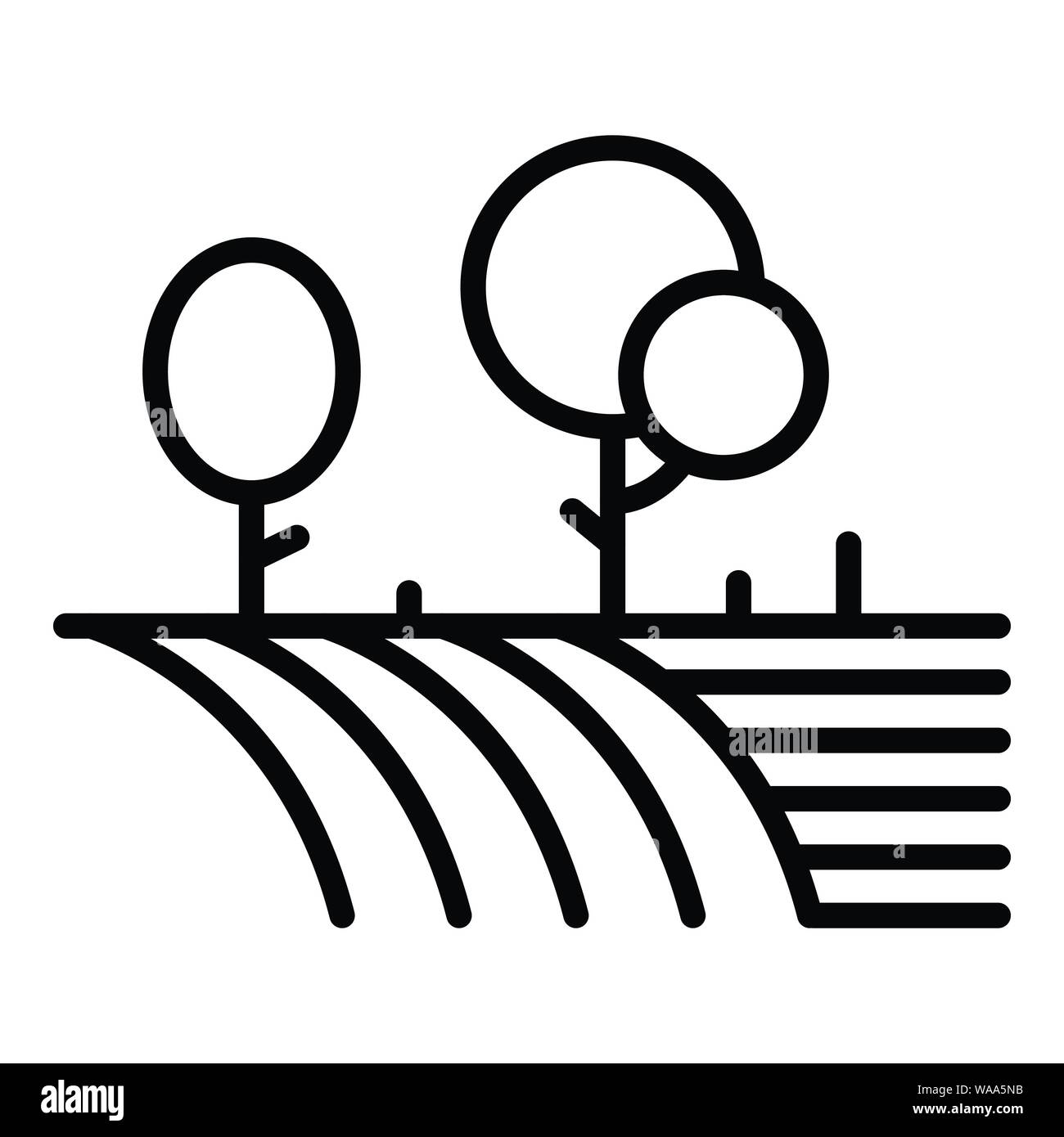 Jardin de la ferme, l'icône de style contour Illustration de Vecteur