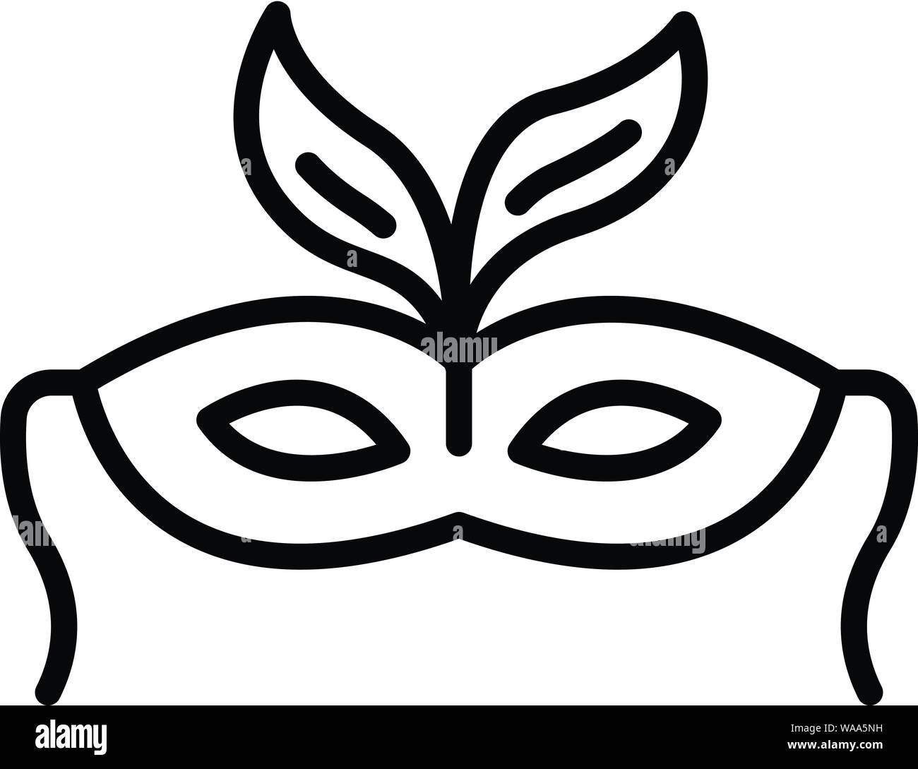 Masque de carnaval du Brésil, l'icône de style contour Illustration de Vecteur