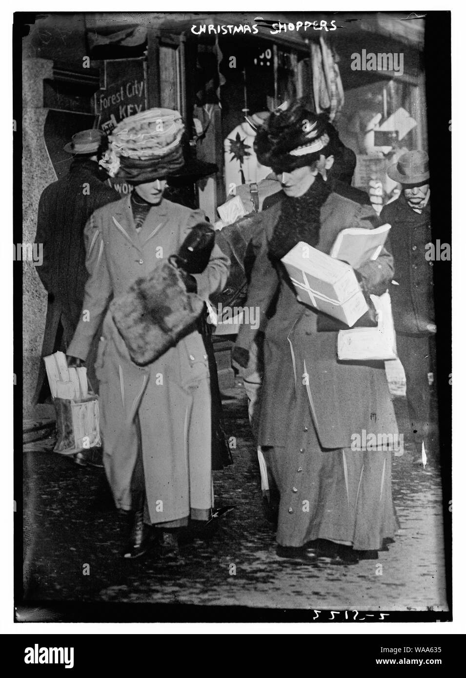 Les acheteurs de Noël Banque D'Images