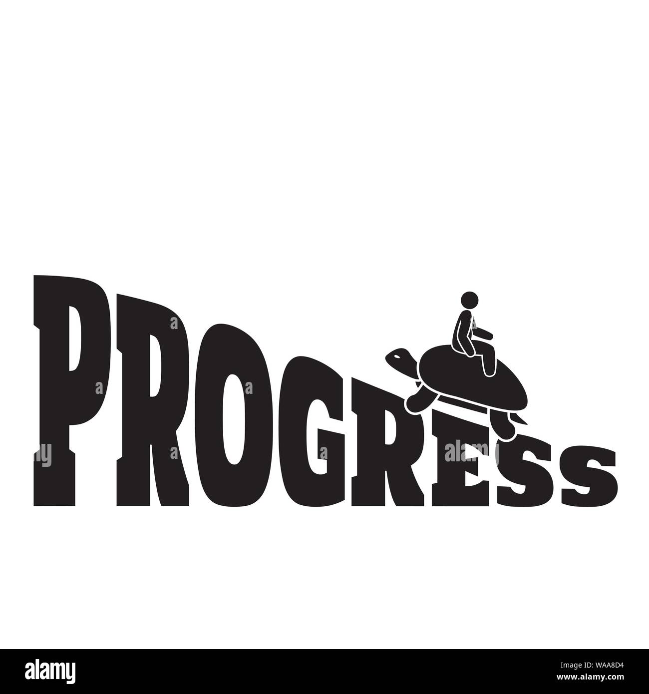 Slowprogress Illustration - l'homme monté sur une tortue Illustration de Vecteur