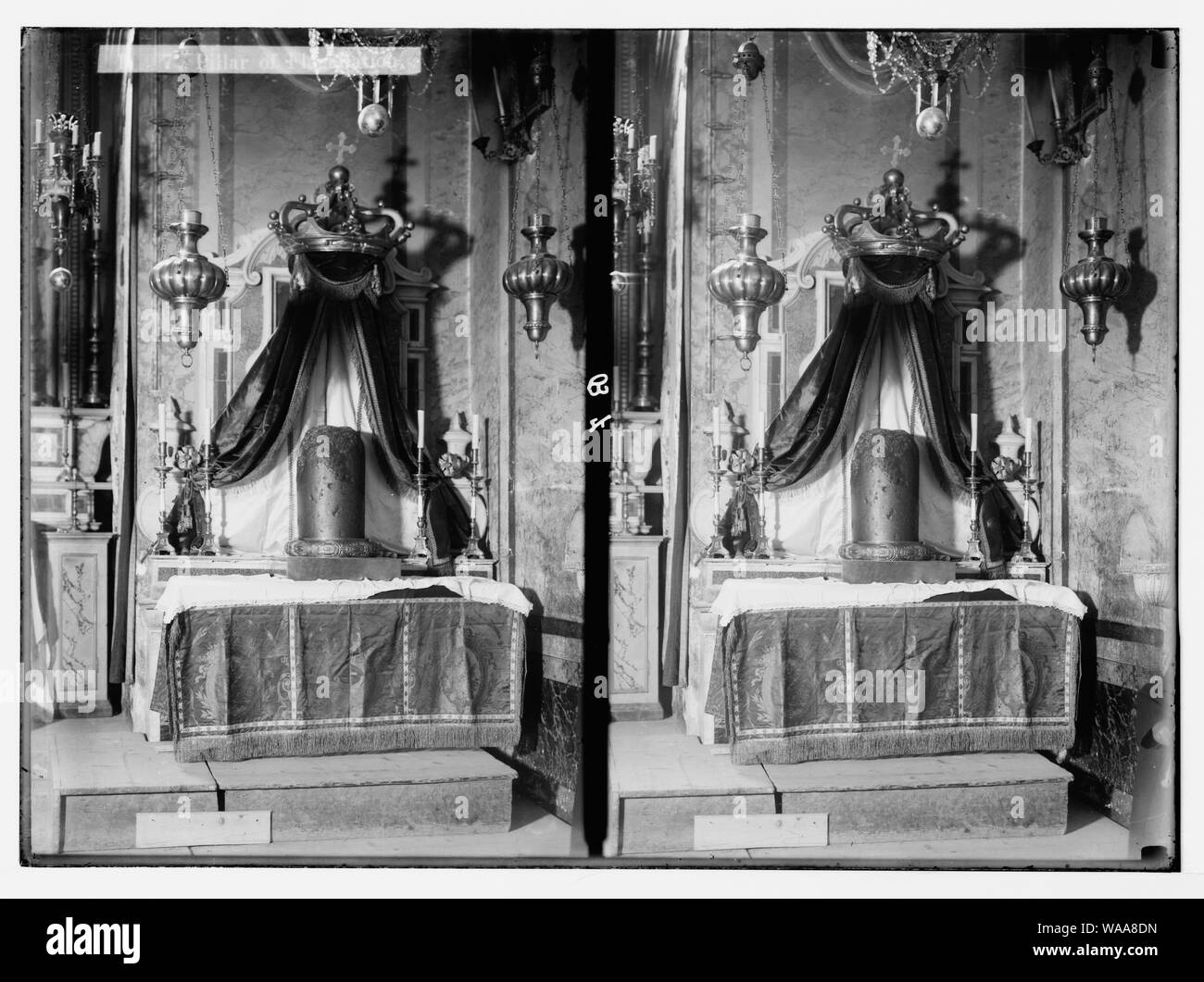 Église du Saint Sépulcre et environs. Pilier de la Flagellation Banque D'Images