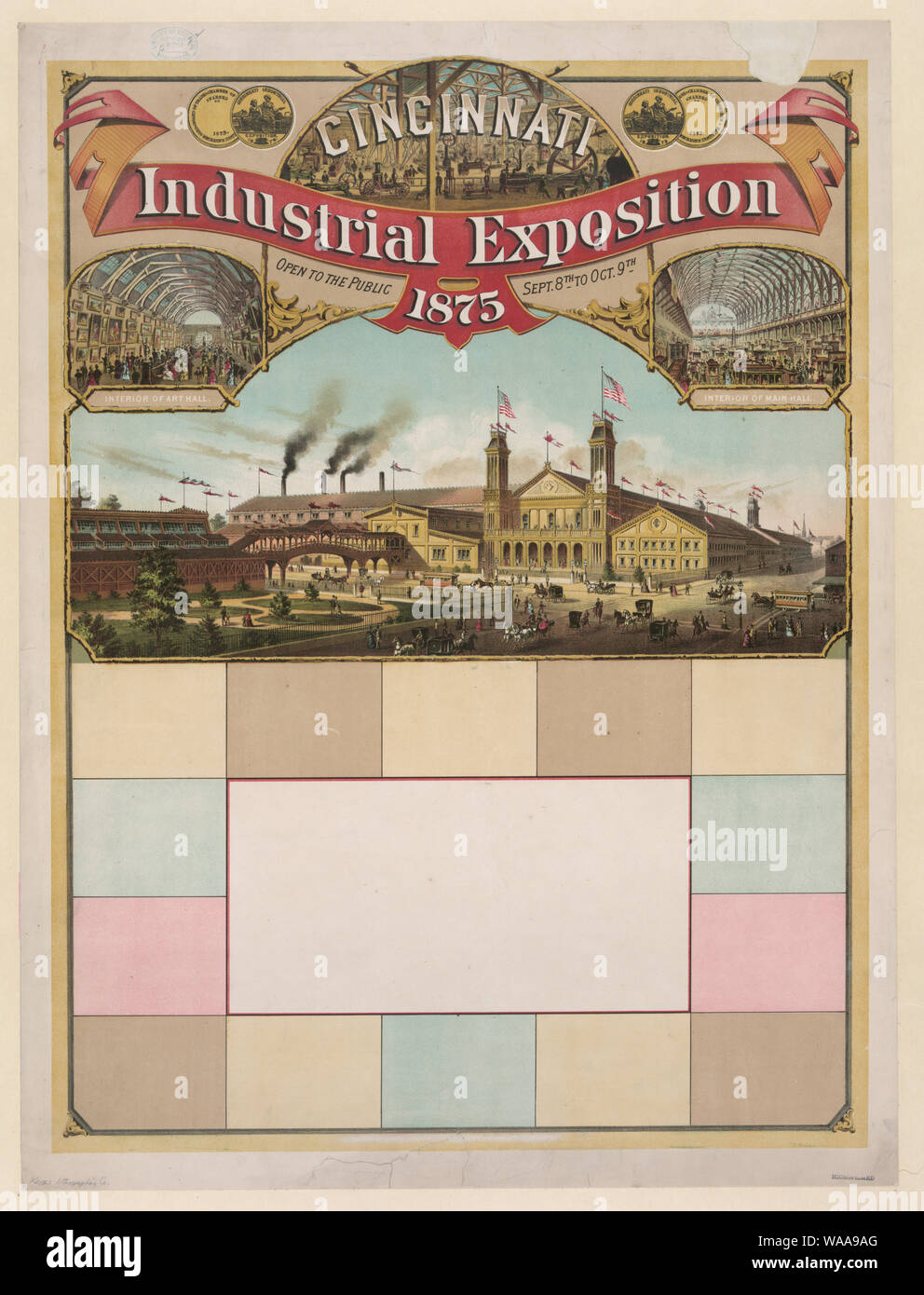 Exposition industrielle de Cincinnati, 1875 Banque D'Images