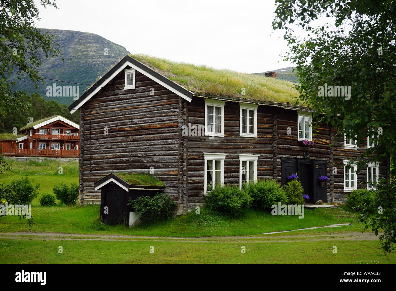 Maisons de ferme en bois en Norvège Banque D'Images
