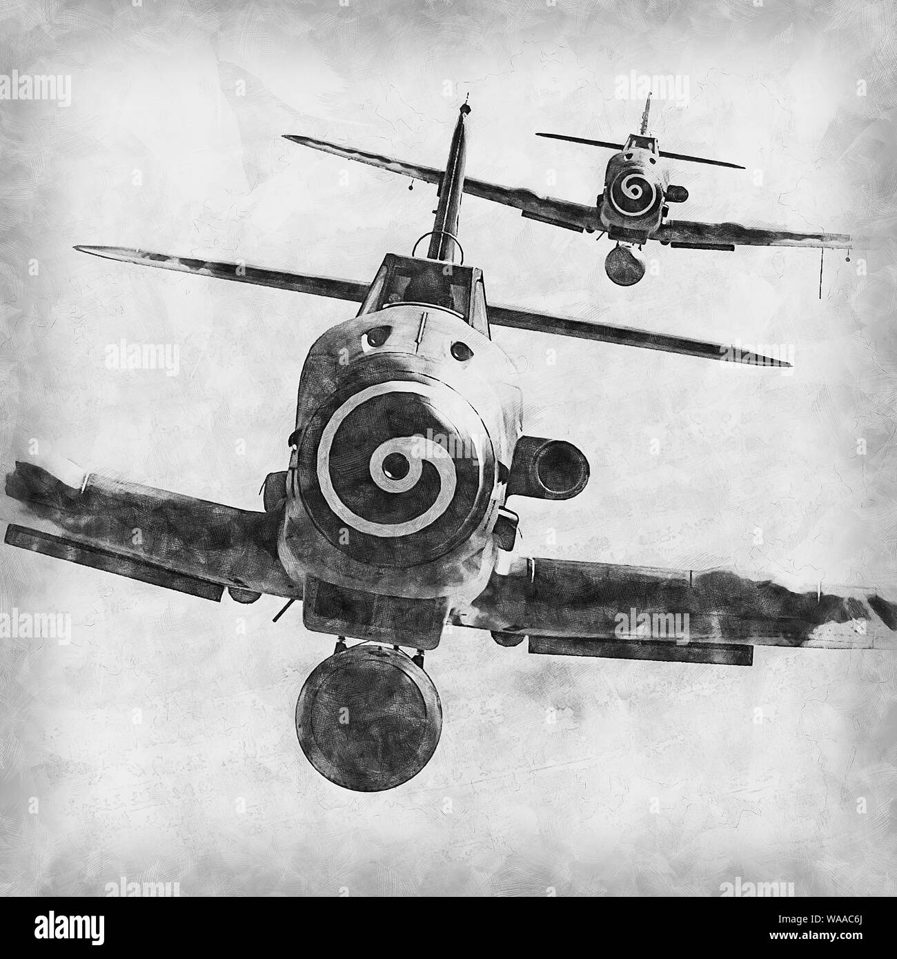 Le Messerschmitt Bf 109 est un avion de chasse de la Seconde Guerre mondiale qui était, avec le Focke-Wulf Fw 190, l'épine dorsale de la Luftwaffe Banque D'Images