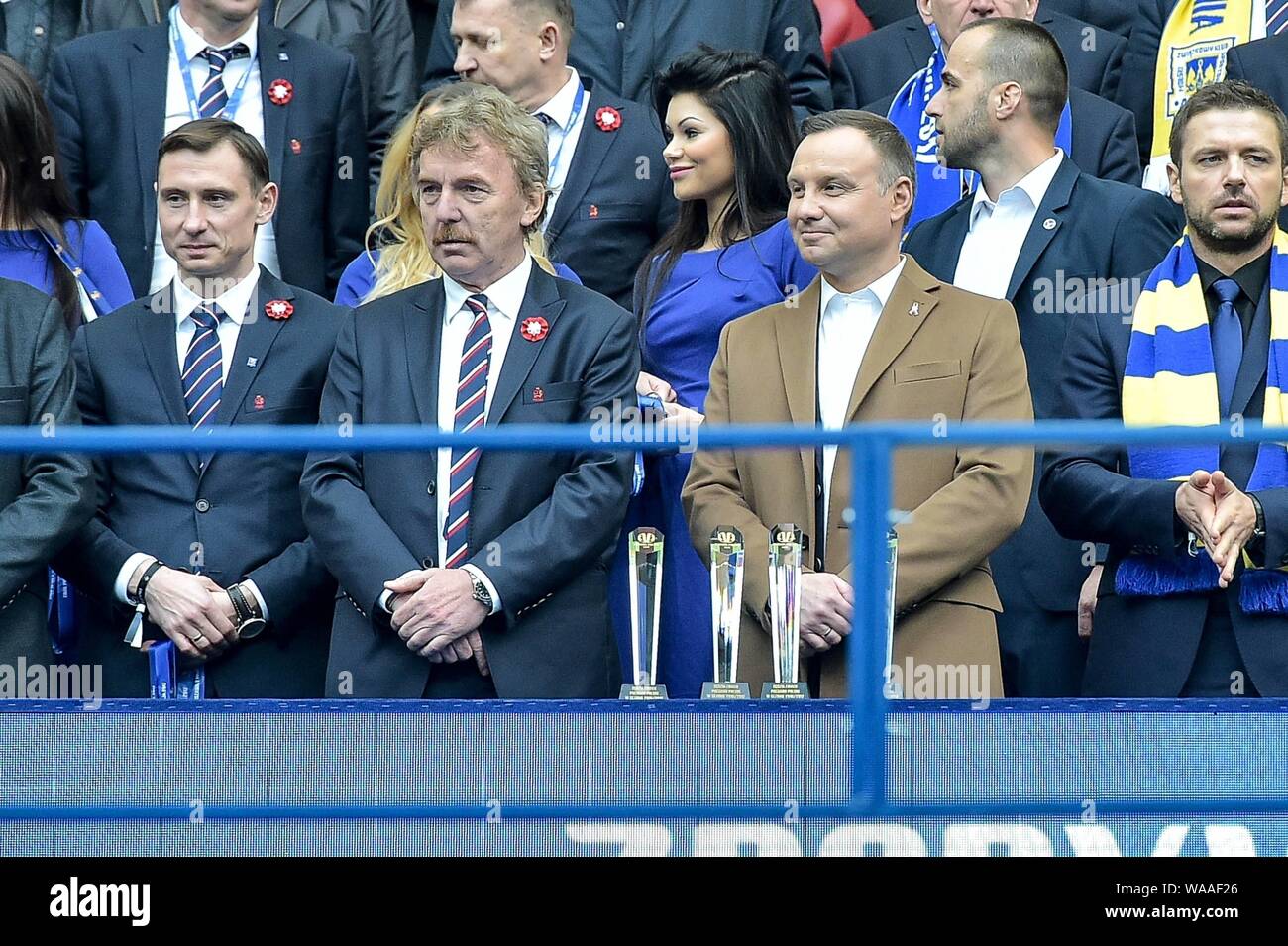 2 mai 2017, Varsovie, Pologne. Dernier match Lech Poznan - Arka Gdynia. Sur la photo : Le Président Andrzej Duda, Zbigniew Boniek Banque D'Images