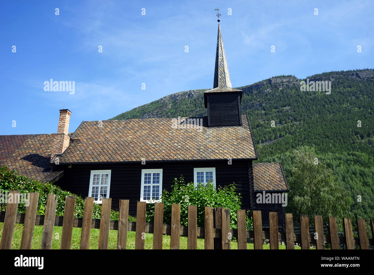 L'église traditionnelle en bois en Norvège Banque D'Images