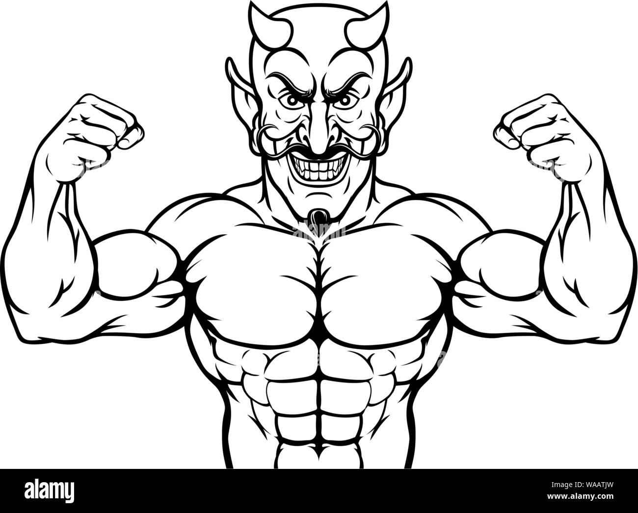 Mascotte Personnage Sports Devil Illustration de Vecteur