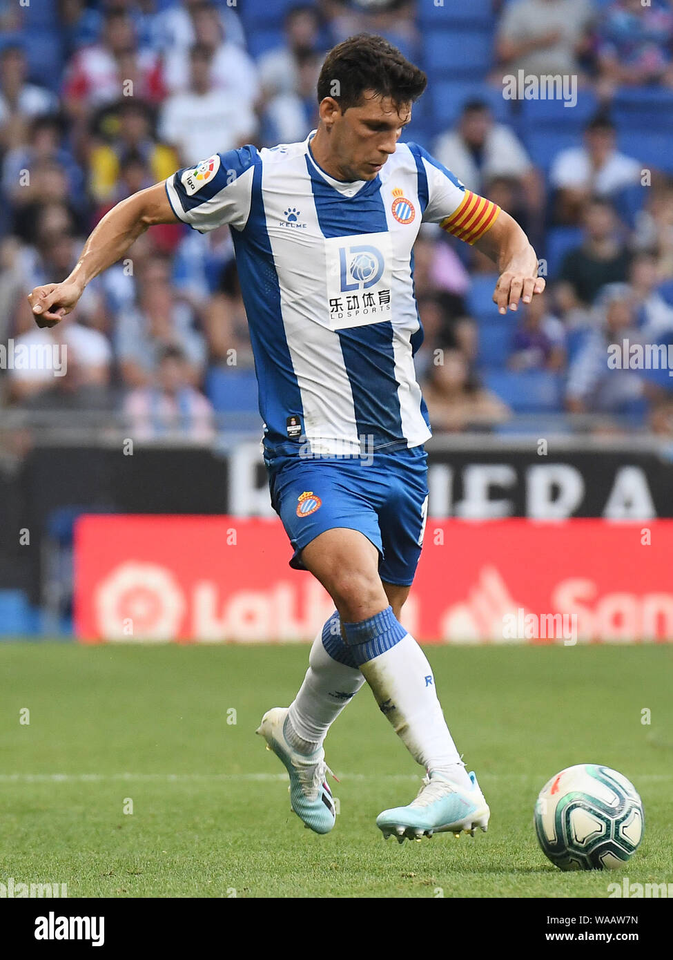 Javi Lopez de RCD Espanyol pendant le match RCD Espanyol v FC Séville, de LaLiga saison 2019/2019, date 1. RCDE Stadium. Barcelone, Espagne, le 18 août 2019. Banque D'Images