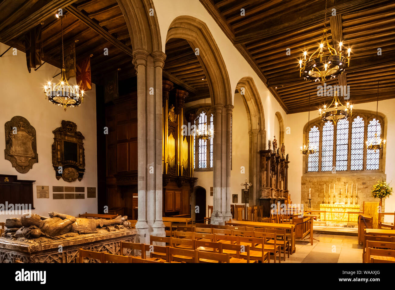 L'Angleterre, Londres, Tour de Londres, la Chapelle Royale de St Peter ad Vincula, vue de l'intérieur de l'autel, 30075105 Banque D'Images