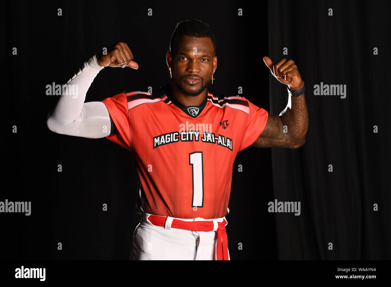 Miami, FL, USA. Août 16, 2019. La ville magique de l'équipe au portrait Jai-Alai Magic City Casino le 16 août 2019 à Miami, en Floride. Credit : Mpi04/media/Alamy Punch Live News Banque D'Images