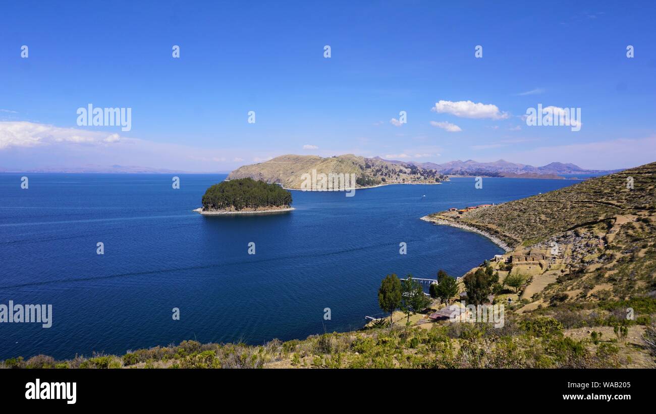 Le lac Titicaca en Bolivie - Isla del Sol Banque D'Images